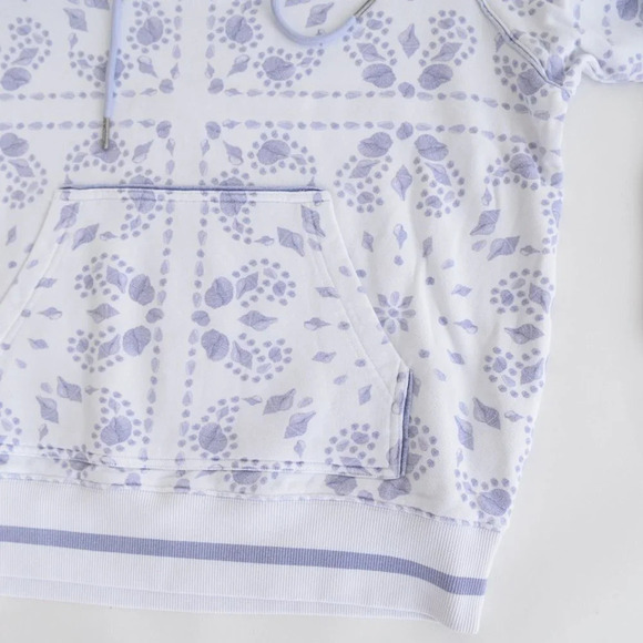 SER.O.YA Foster Hoodie Pullover Sweater White & Purple Floral  M NWT - Picture 4 of 14